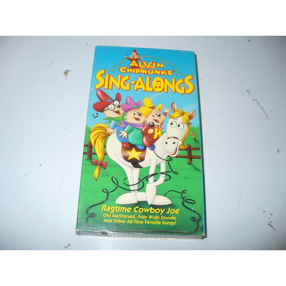 Alvin & Chipmunks Sing-Alongs Ragtime Cowboy Joe VHS Video Tape Songs NEARLY NEW